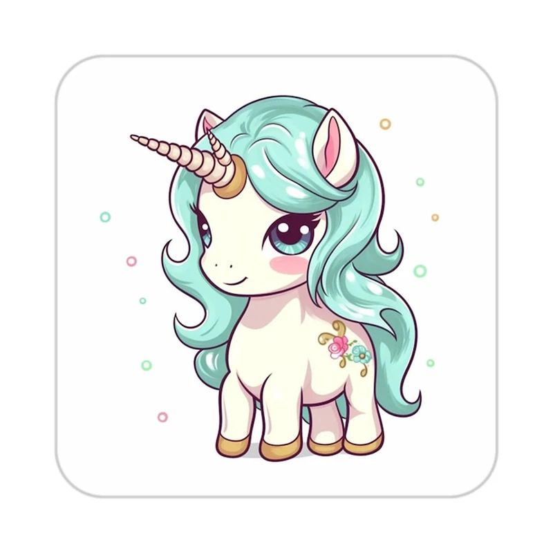 زیر لیوانی کاکتی طرح اسب تک شاخ و یونیکورن مدل mp29595