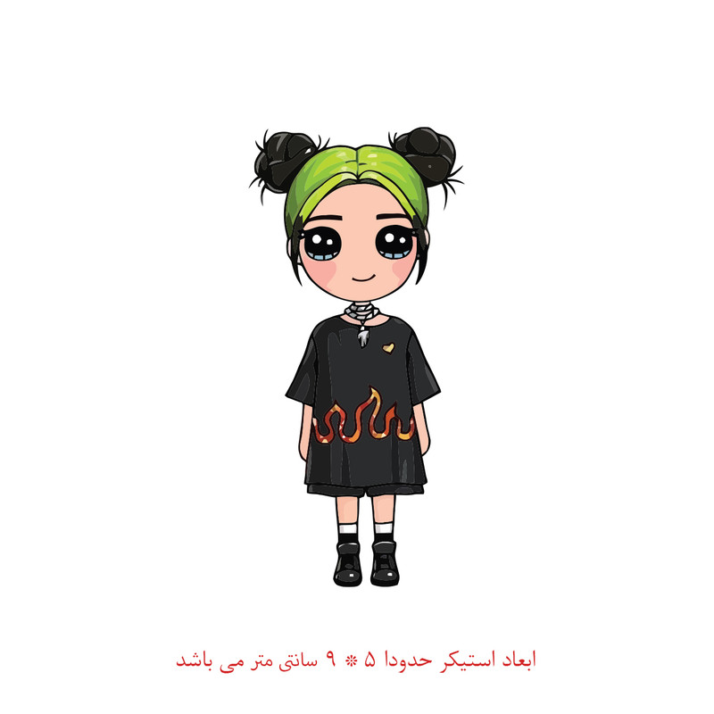 برچسب لپ تاپ طرح بیلی آیلیش انیمه کد 1825