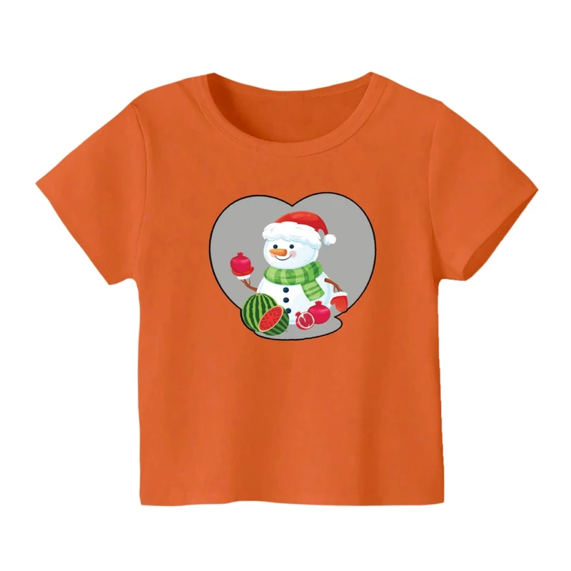 تی شرت آستین کوتاه بچگانه مدل آدم برفی یلدایی