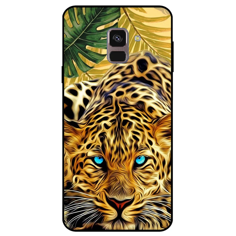 کاور مگافون طرح پلنگ مدل 7455 مناسب برای گوشی موبایل سامسونگ Galaxy A6 2018         