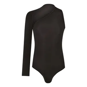 بادی بدون آستین زنانه مدل تک آستین یقه کج کد 1030