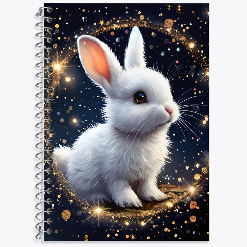 دفتر زبان 50 برگ خندالو مدل دو خط طرح خرگوش بامزه کد F7215