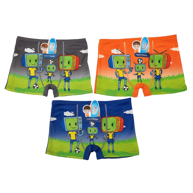 شورت نیم پا پسرانه مدل فوتبال 80 مجموعه 3 عددی