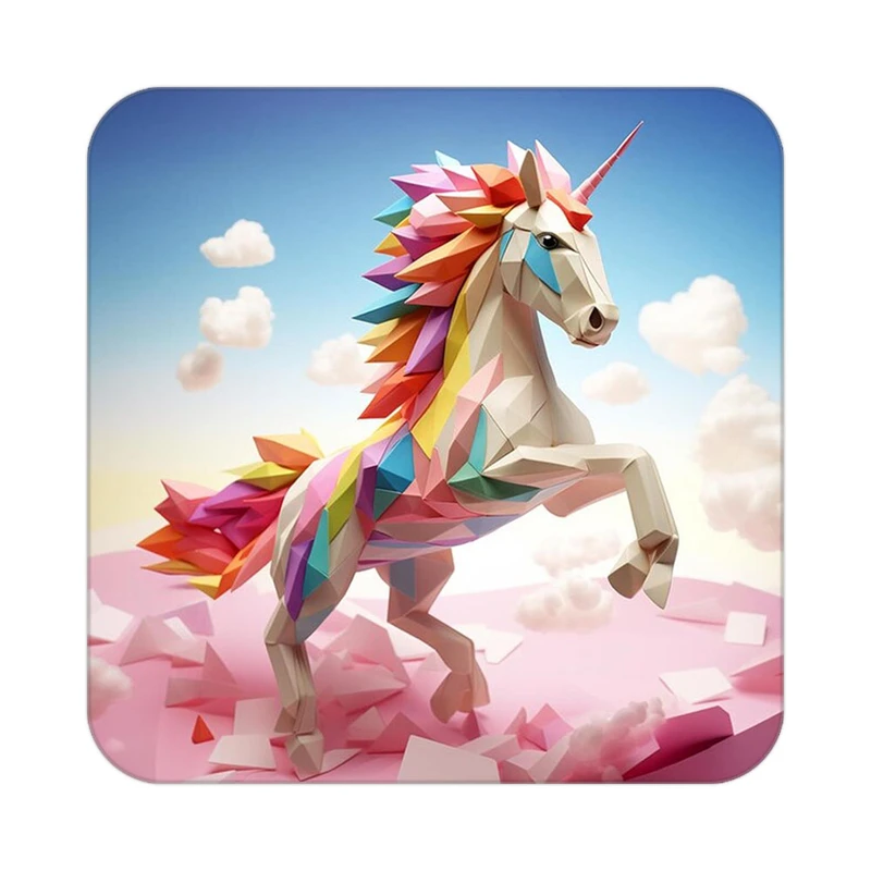 زیر لیوانی کاکتی طرح اسب تک شاخ و یونیکورن مدل mp29478