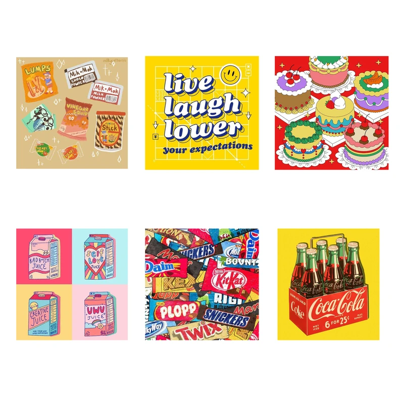 مگنت گلاک طرح تایپوگرافی و غذا کد MF2 بسته شش عددی