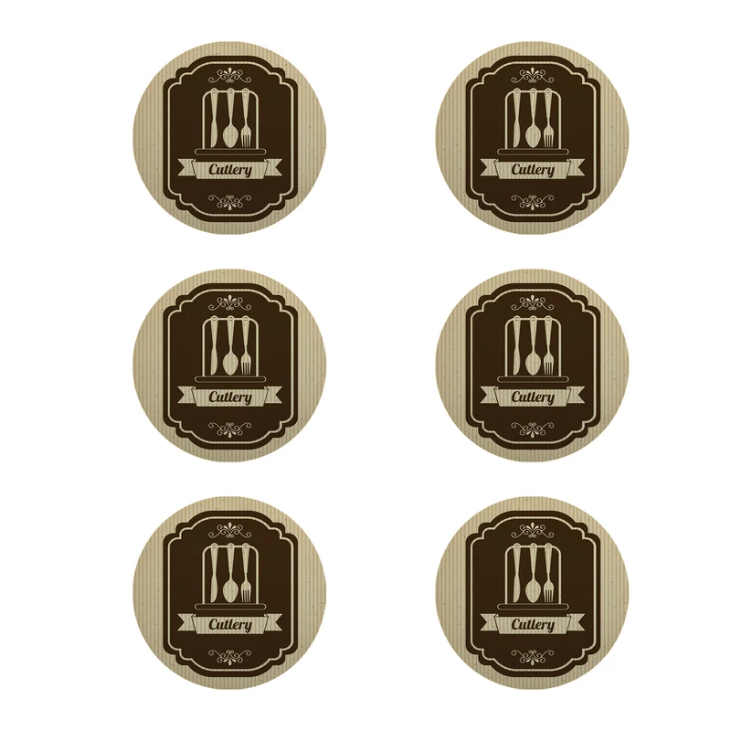 زیر لیوانی طرح آشپزخانه کد 8447 بسته 6 عددی