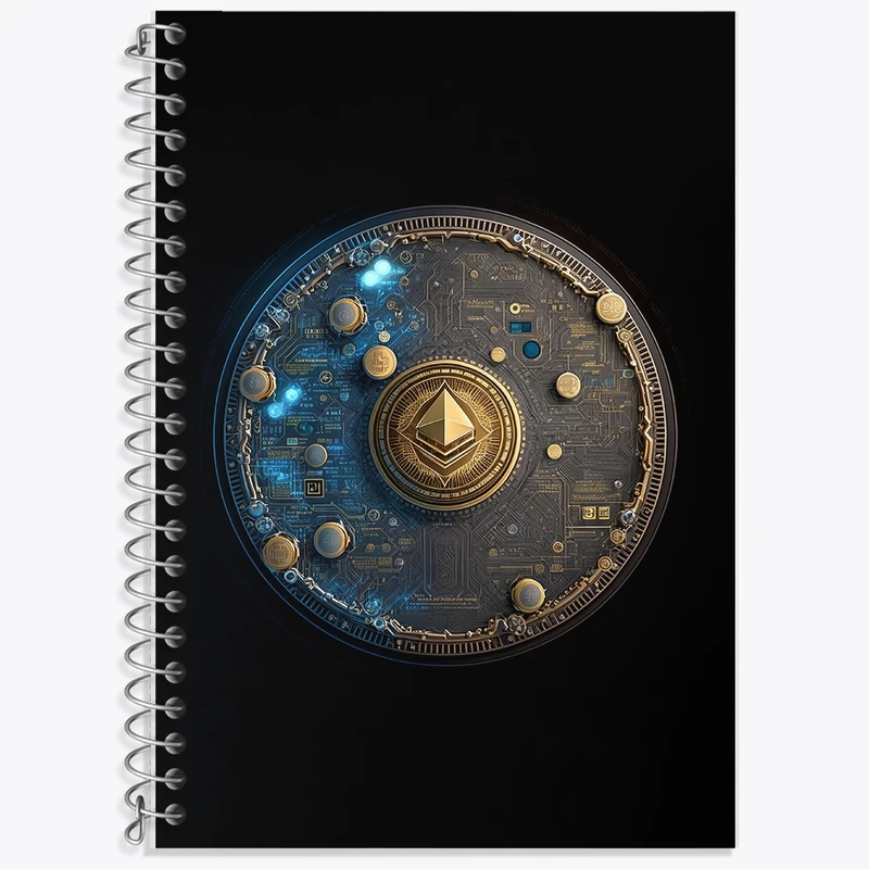 دفتر زبان 50 برگ خندالو مدل سه خط طرح ارز دیجیتال کد F904