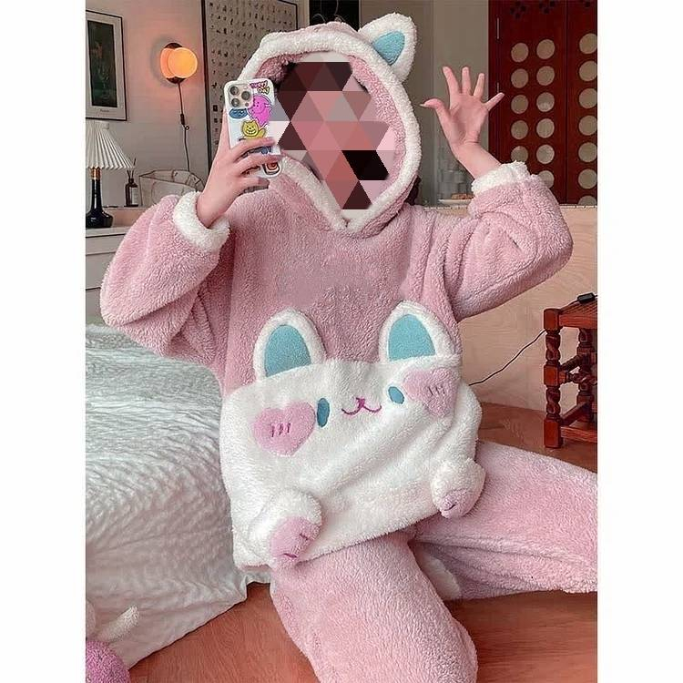 ست هودی و شلوار زنانه مدل کره ای کاوایی