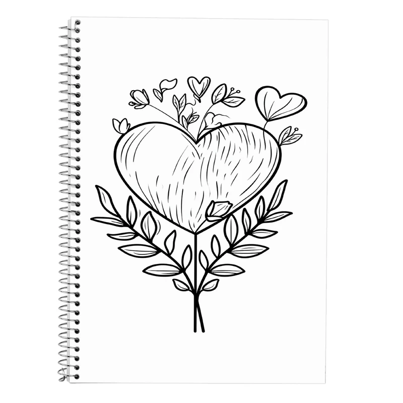 دفتر زبان 50 برگ مدوپد مدل سه خط طرح عاشقانه love کد DF14112