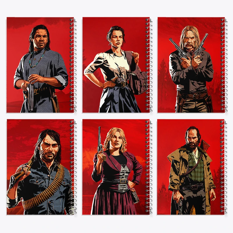 دفتر نقاشی 50 برگ خندالو طرح رد دد (Red Dead) کد 741 مجموعه 6 عددی
