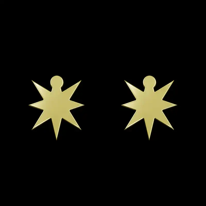 گوشواره طلا 18 عیار زنانه مدوپد مدل ستاره کد GA1-15556
