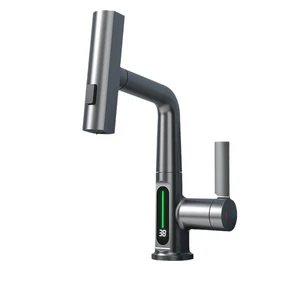 شیر روشویی آسانسوری مدل شاوری نمایشگردار و ال ای دی دار