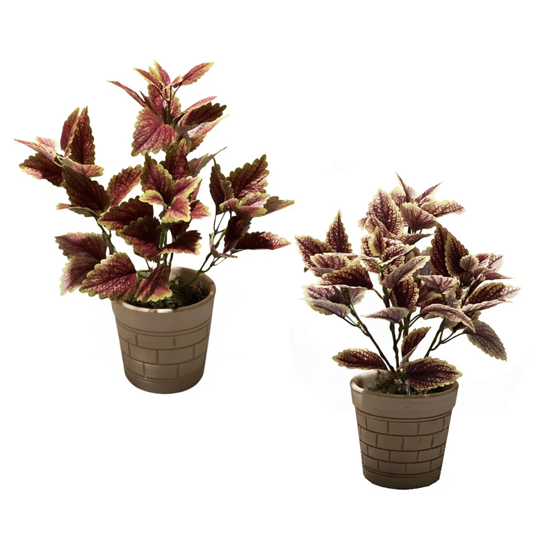 گلدان به همراه گل مصنوعی مدل حسن یوسف آجری  مجموعه 2 عددی