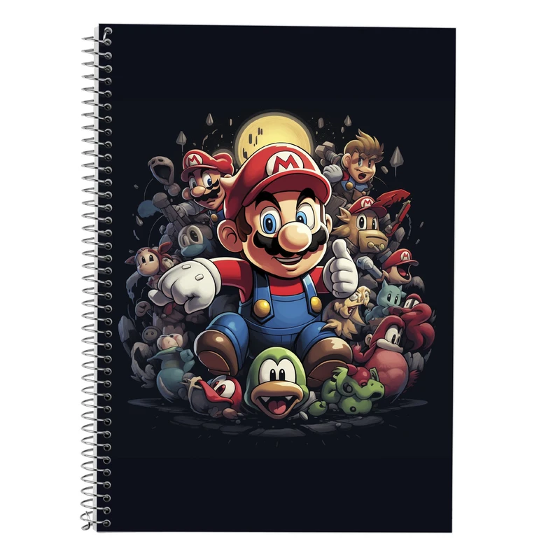 دفتر زبان 50 برگ مدوپد مدل دوخط طرح سوپرماریو super mario کد DF2791