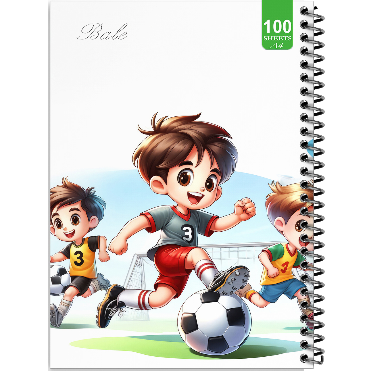 دفتر نقاشی 100 برگ بله مدل رحلی طرح فانتزی پسرانه فوتبال کد A4-N438