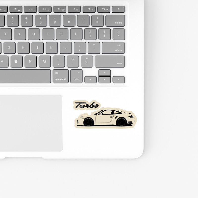 استیکر لپ تاپ بووم طرح ماشین مدل Porsche Turbo S کد JC23
