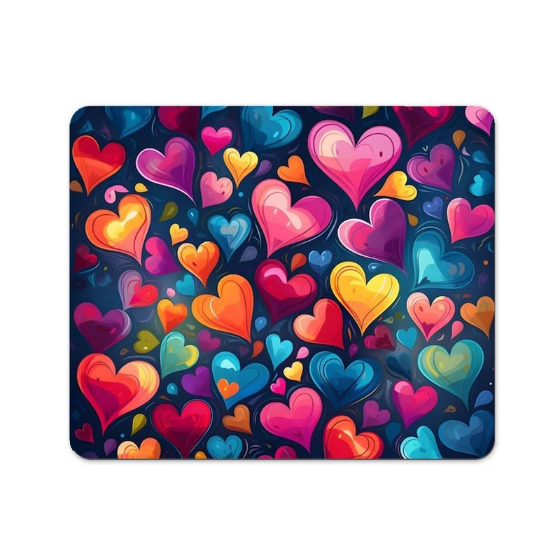 ماوس پد پاد آفرین مدل قلب های رنگارنگ کد DKMP36 سایز 24*19 سانتی متر