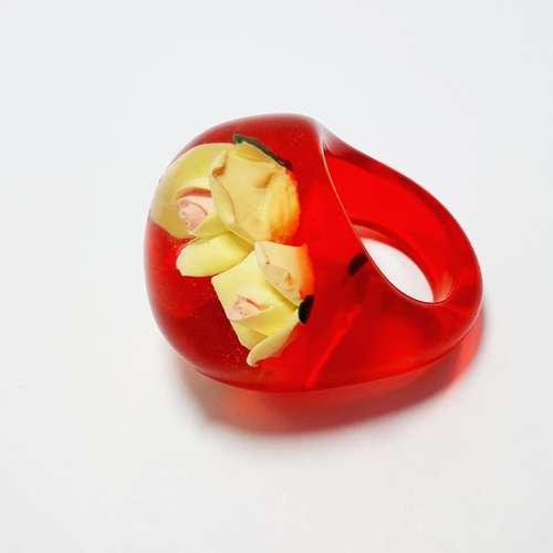 انگشتر زنانه مدل رزینی گلی کد 280