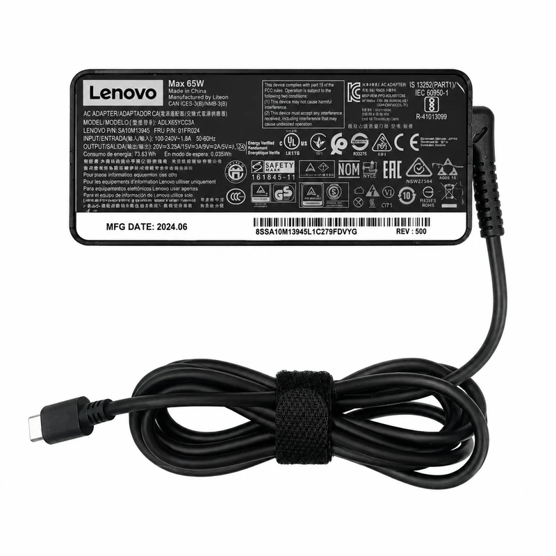 شارژر لپ‌تاپ 20 ولت 3.25 آمپر مدل ADP-65W Type-C