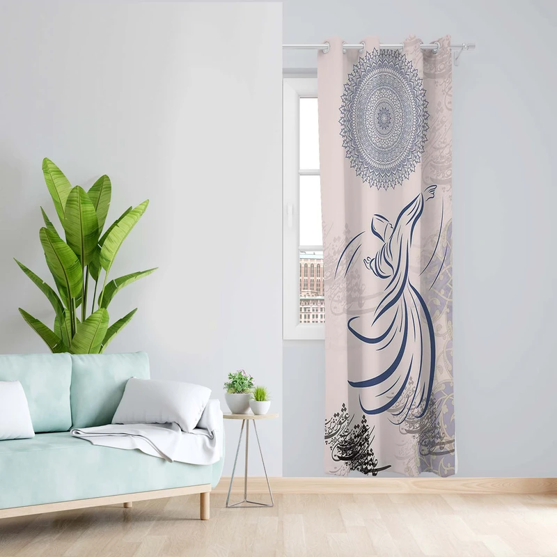 پرده طرح شعر مدل مخمل پانچی کد 5474R z سایز 140x200 سانتی متر