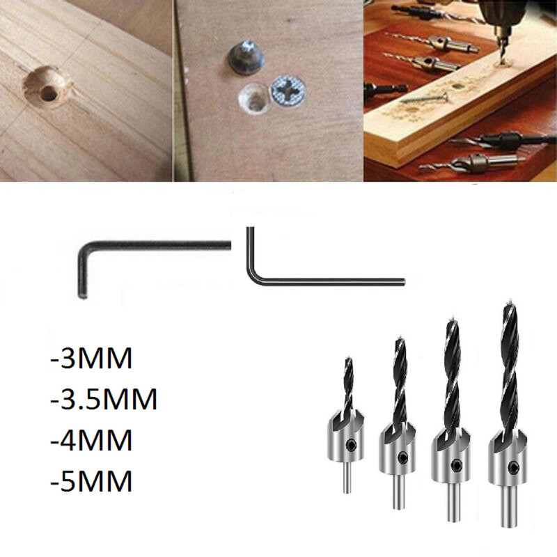 مجموعه ۴ عددی مته خزینه مدل H040 به همراه آچار آلن