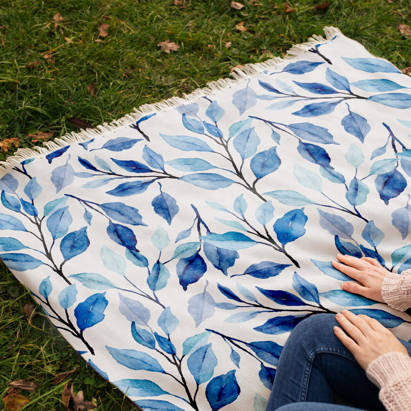 شال مبل مدل گل رونده کد F2SH1068 سایز 100x180 سانتی متر