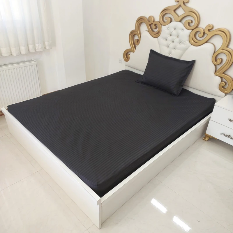 سرویس ملحفه مدل هتلی  niki03.30 کد 90 یک نفره دو تکه