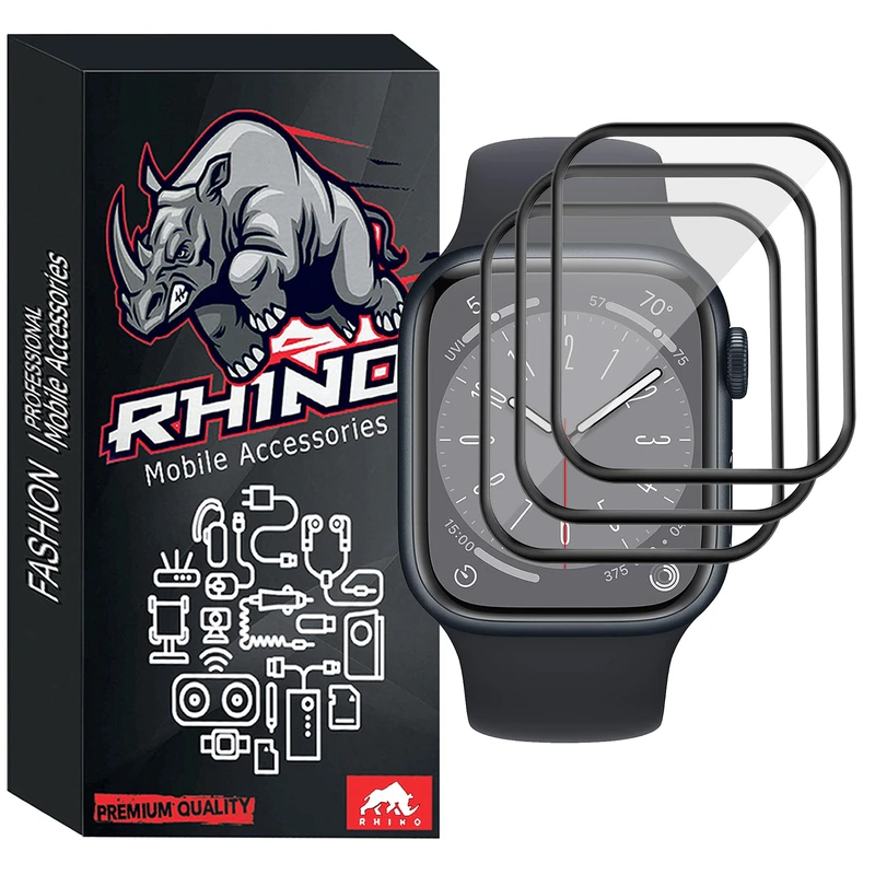 محافظ صفحه نمایش راینو مدل PMMA مناسب برای اپل واچ سری 8 41 میلی متر بسته 3 عددی