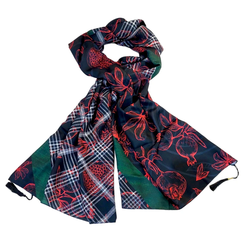 شال زنانه مدل یلدایی طرح انار کد 10001