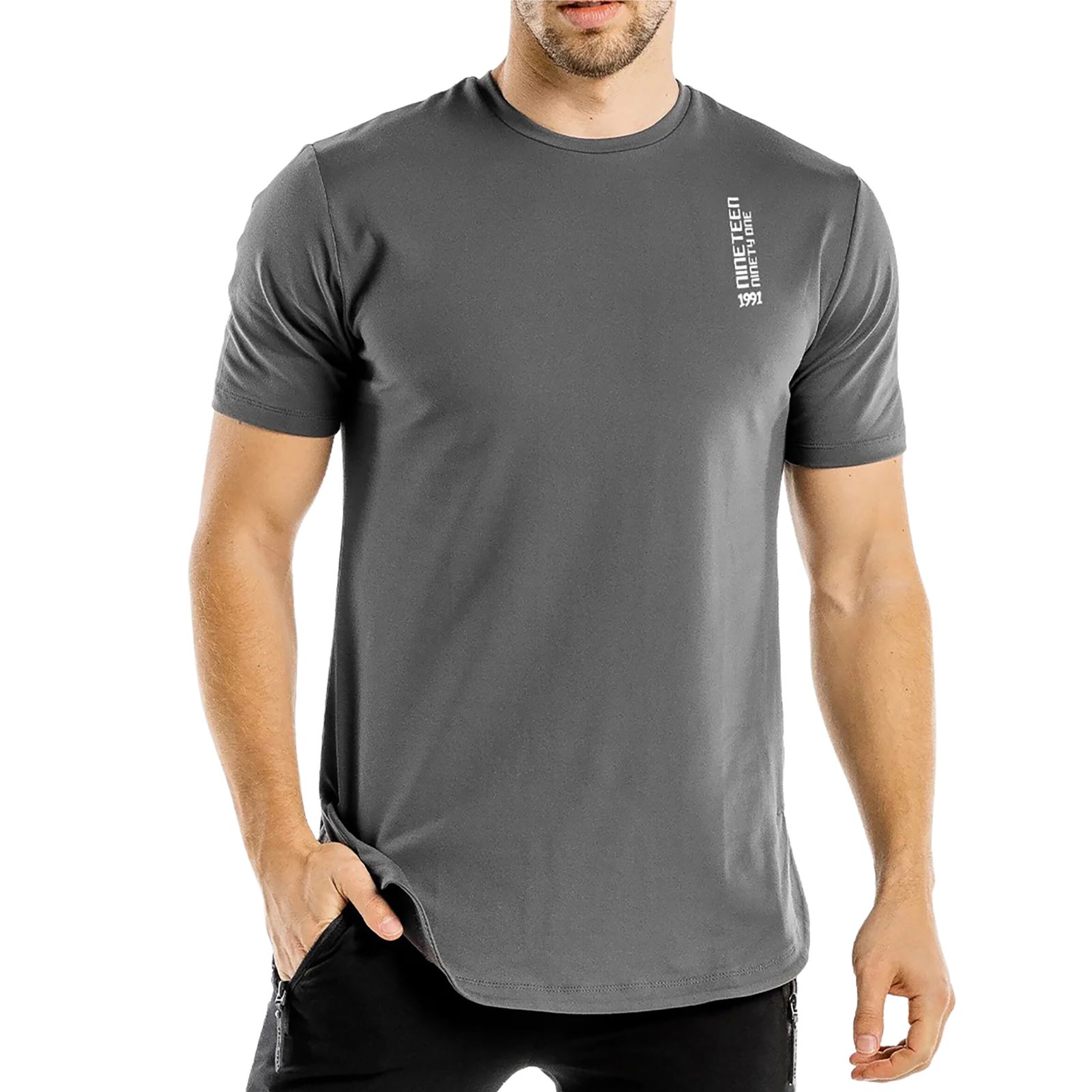 تی شرت لانگ ورزشی مردانه نوزده نودیک مدل TS1967 GB -  - 2
