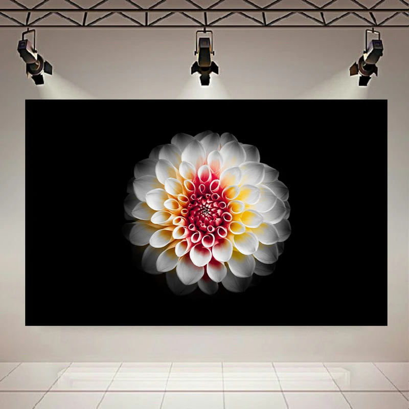 پوستر پارچه ای طرح ماکرو گل مدل White Dahlia Flower کد AR30678