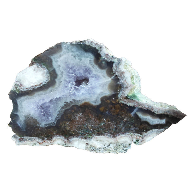 سنگ راف آمیتیست مدل روی بستر عقیق شجر اسلایسی 3عددی کدA965496