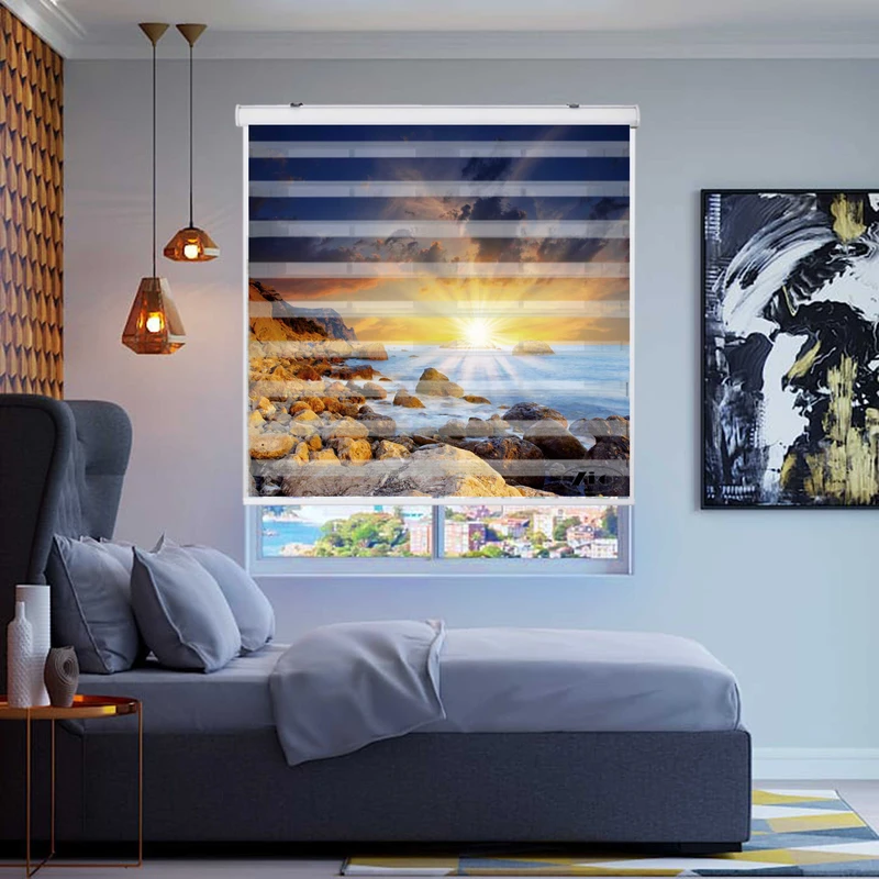 پرده زبرا زیو کد L5033 سایز 150X150 سانتی متر