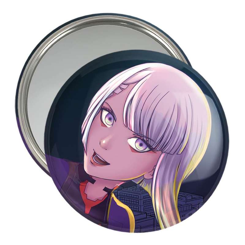 آینه جیبی خندالو مدل ربکا انیمه سایبر بانک Cyberpunk  کد 22463