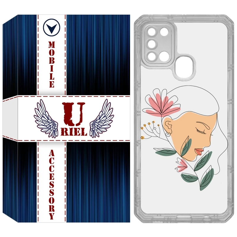 کاور یوریل مدل Clear کد 53 طرح صورت زن مناسب برای گوشی موبایل سامسونگ Galaxy A21S