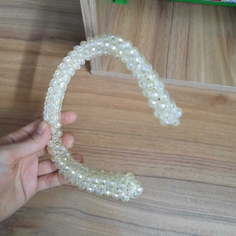 تل دست دوز زنانه مدل کریستالی