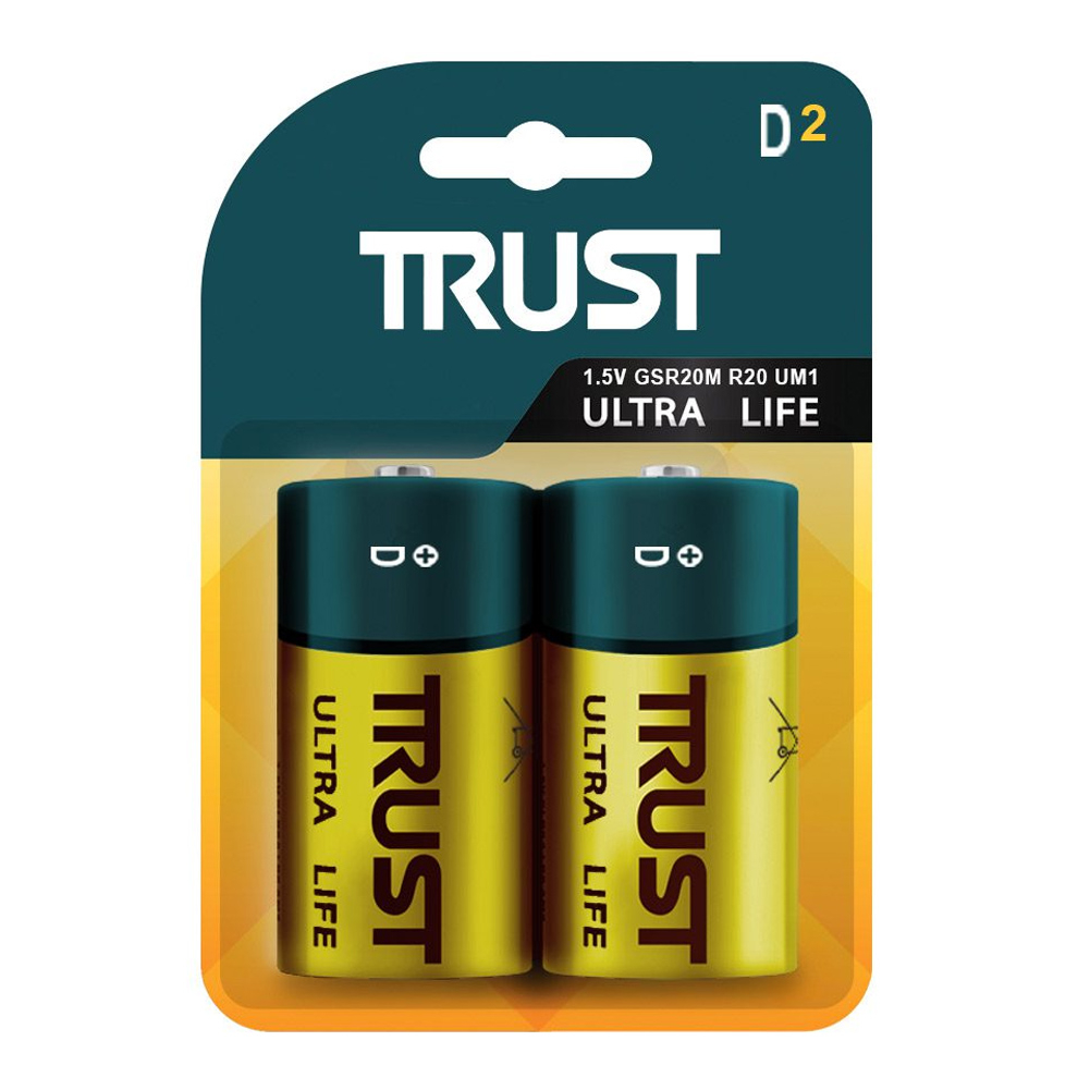 باتری D تراست مدل Ultra Life بسته ۲ عددی