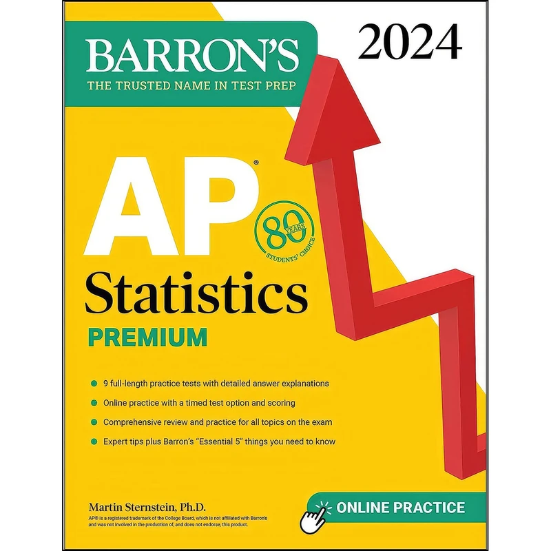 کتاب AP Statistics Premium, 2024 اثر Martin Sternstein Ph.D. انتشارات Barrons Educational Services