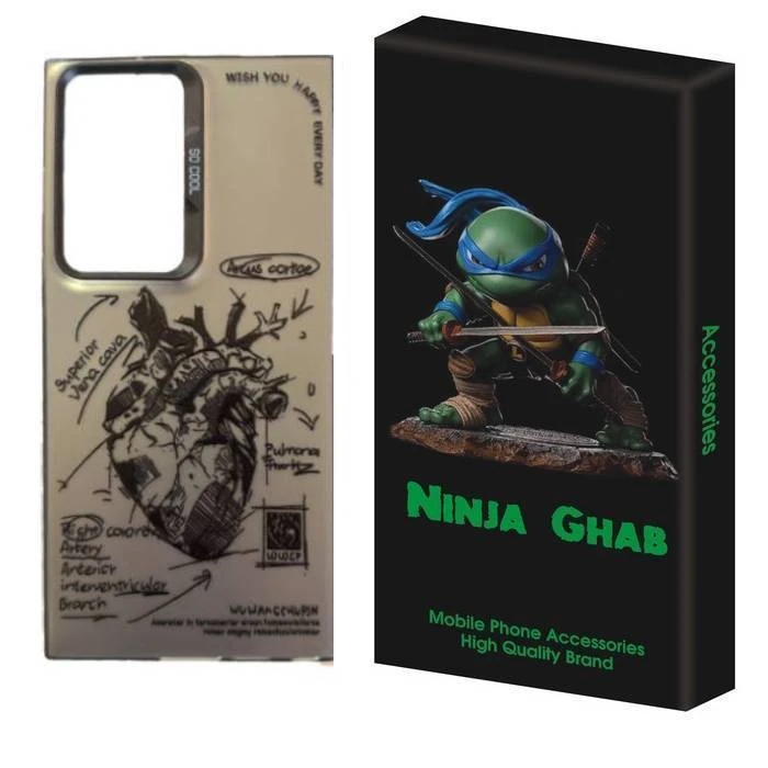 کاور نینجا قاب مدل سوکول طرح قلب مناسب برای گوشی موبایل سامسونگ Galaxy S24 Ultra