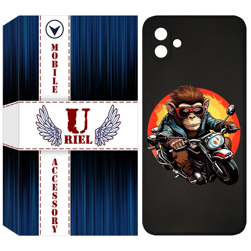 کاور یوریل مدل KSH کد 32 طرح میمون موتورسوار مناسب برای گوشی موبایل سامسونگ Galaxy A05
