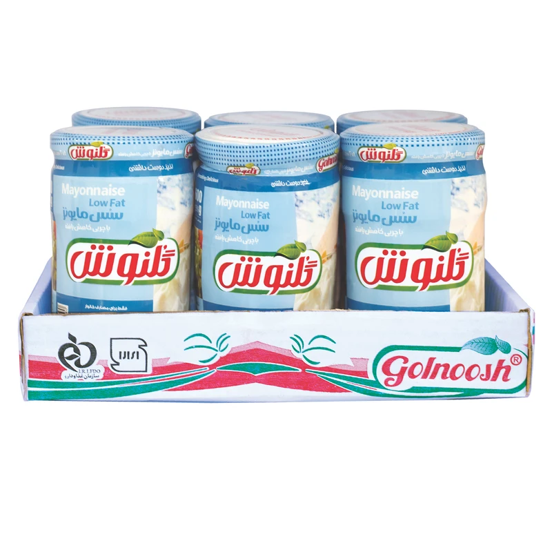 سس مایونز با چربی کاهش یافته گلنوش - 600 گرم بسته 6 عددی