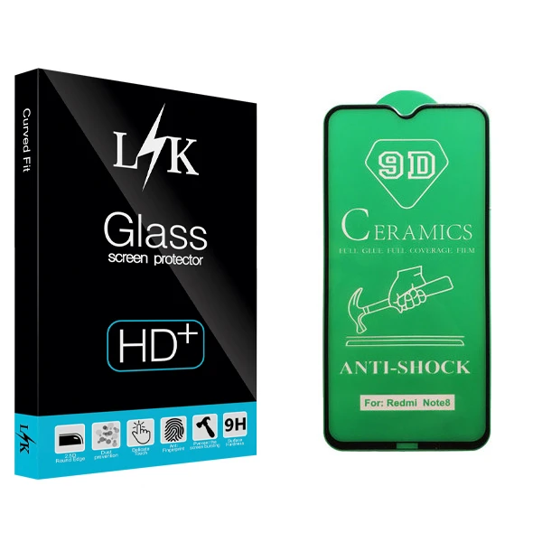 محافظ صفحه نمایش سرامیکی ال کی مدل Hard glass مناسب برای گوشی موبایل شیائومی Redmi Note 8
