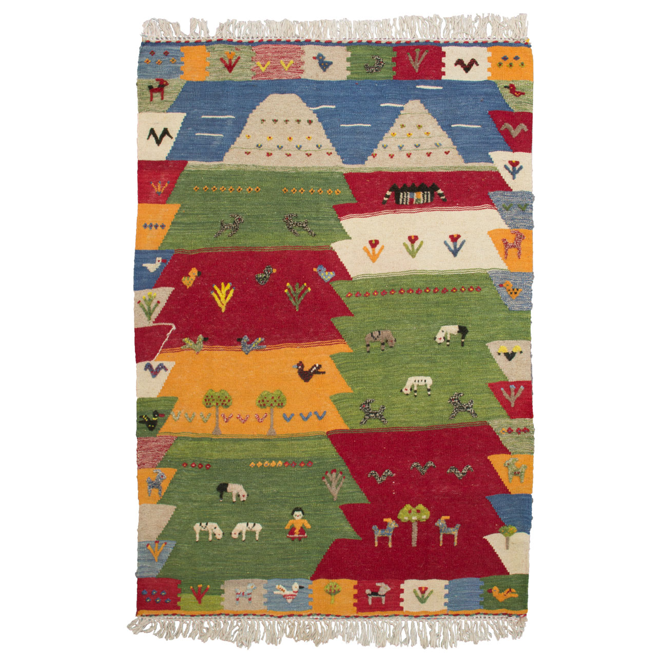 گلیم فرش دستبافت یک و نیم متری گالری سلام کد21