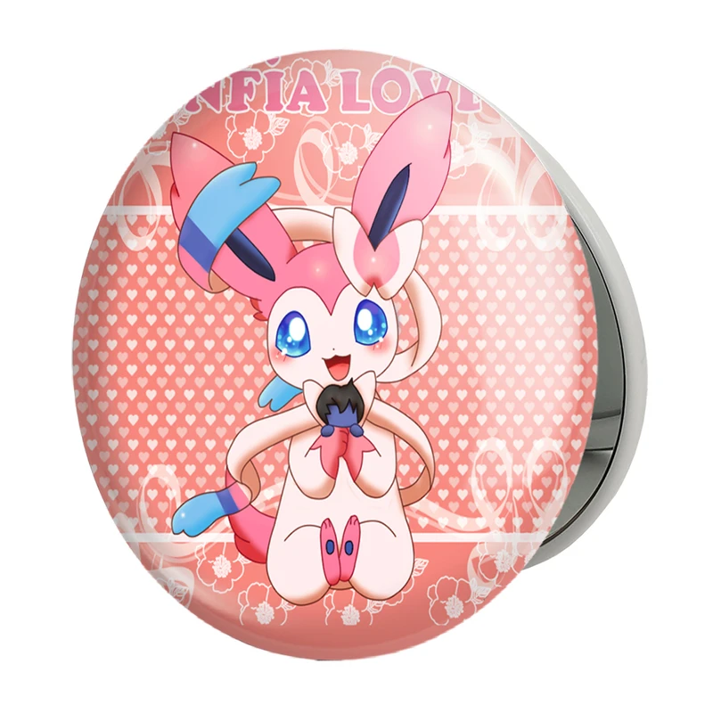 آینه جیبی خندالو طرح سیلوئون انیمه پوکمون مدل تاشو کد 17316 