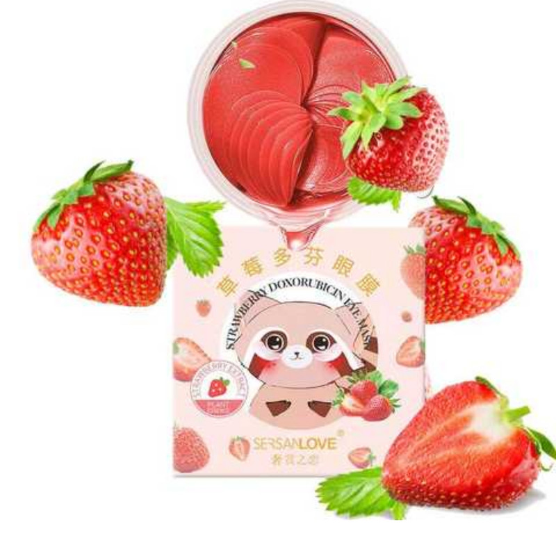 ماسک زیرچشم سرسان لاو مدل توت فرنگی وزن 90 گرم بسته 60 عددی