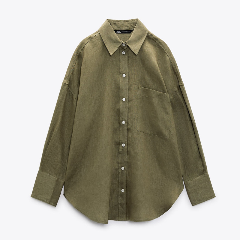 تونیک زنانه زارا مدل 100% LINEN SHIRT