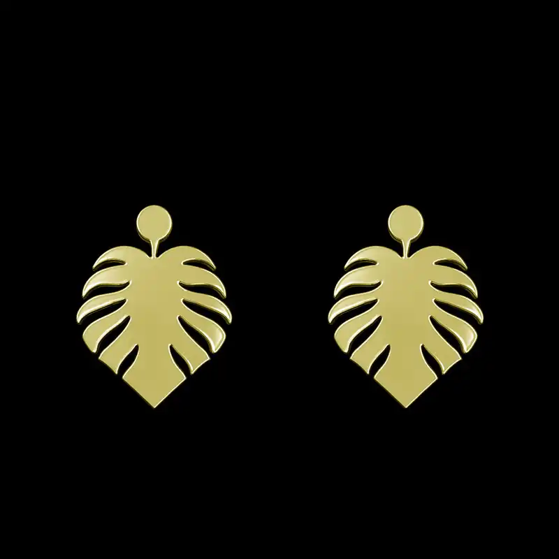 گوشواره طلا 18 عیار زنانه مدوپد مدل برگ کد GA1-15051