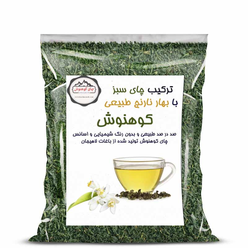 چای سبز ترکیب با بهار نارنج طبیعی کوهنوش - 100گرم