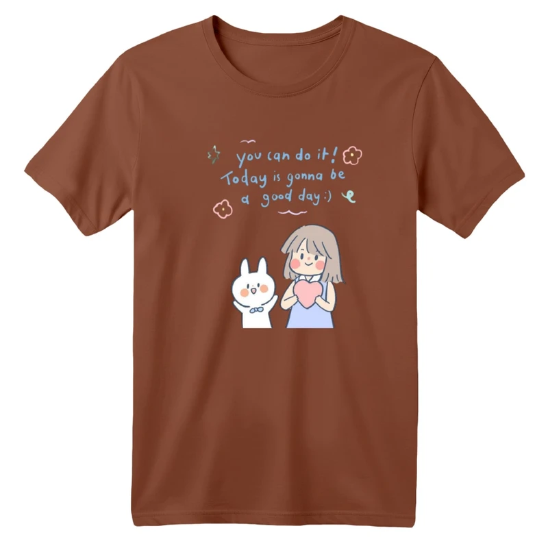 تی شرت آستین کوتاه بچگانه مدل دختر و خرگوش کد 2