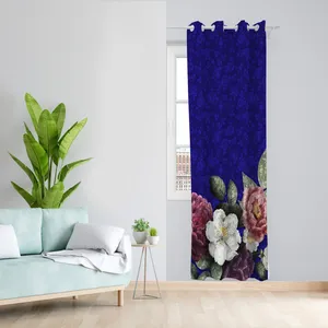 پرده طرح گل مدل مخمل پانچی کد L 1140L Z سایز 140x200 سانتی متر